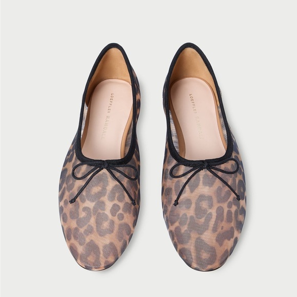 Loeffler Randall Landon Leopard Print Mesh Ballet Flats - Picture 3 of 5